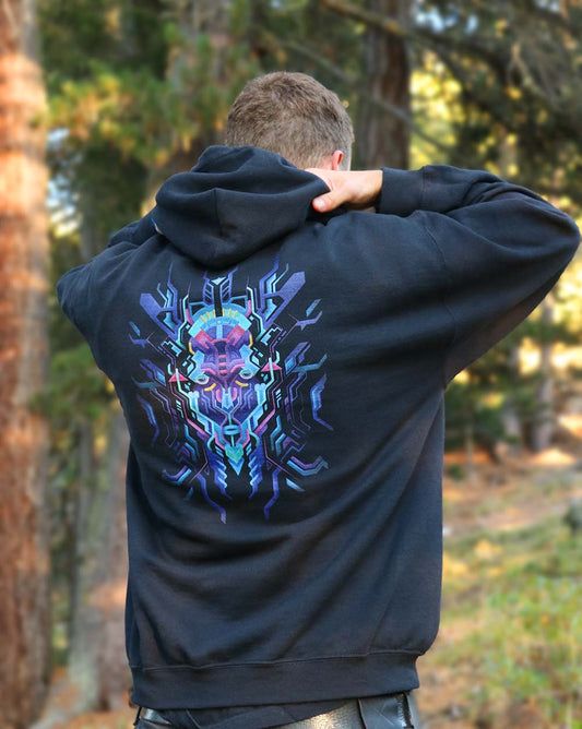 black alien hoodie back